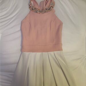 Elegant Pink and White Kids Dress